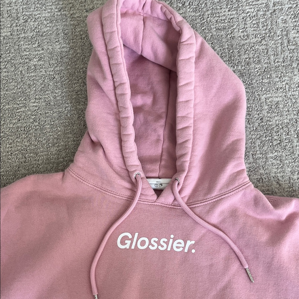 Glossier Blush Pink Hoodie Sweater - Picture 2 of 9